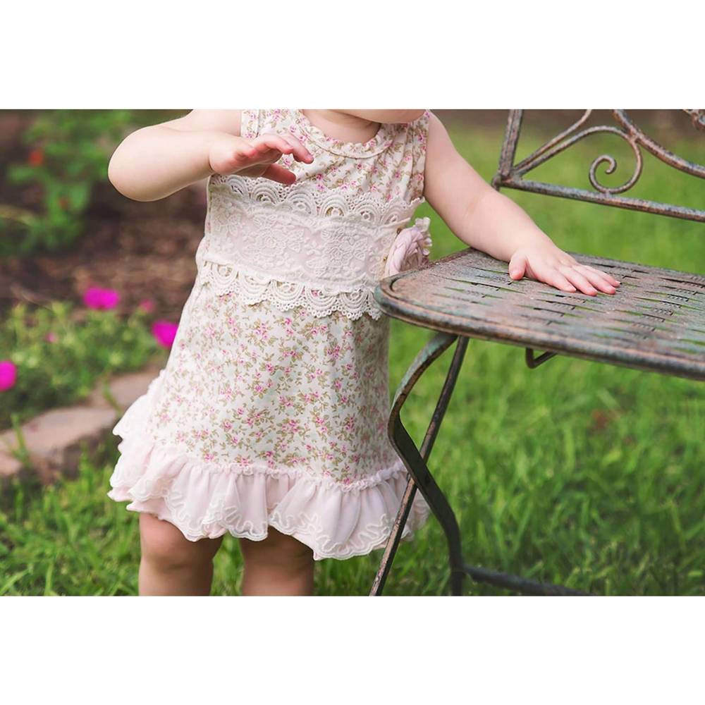 NEW HAUTE BABY baby girls sweet pea dress in pink/ivory